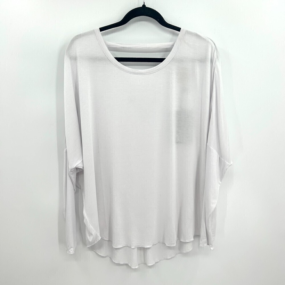 NWT CHASER Basic White Oversized Dolman Sleeve Open Back Comfy Top Size Medium